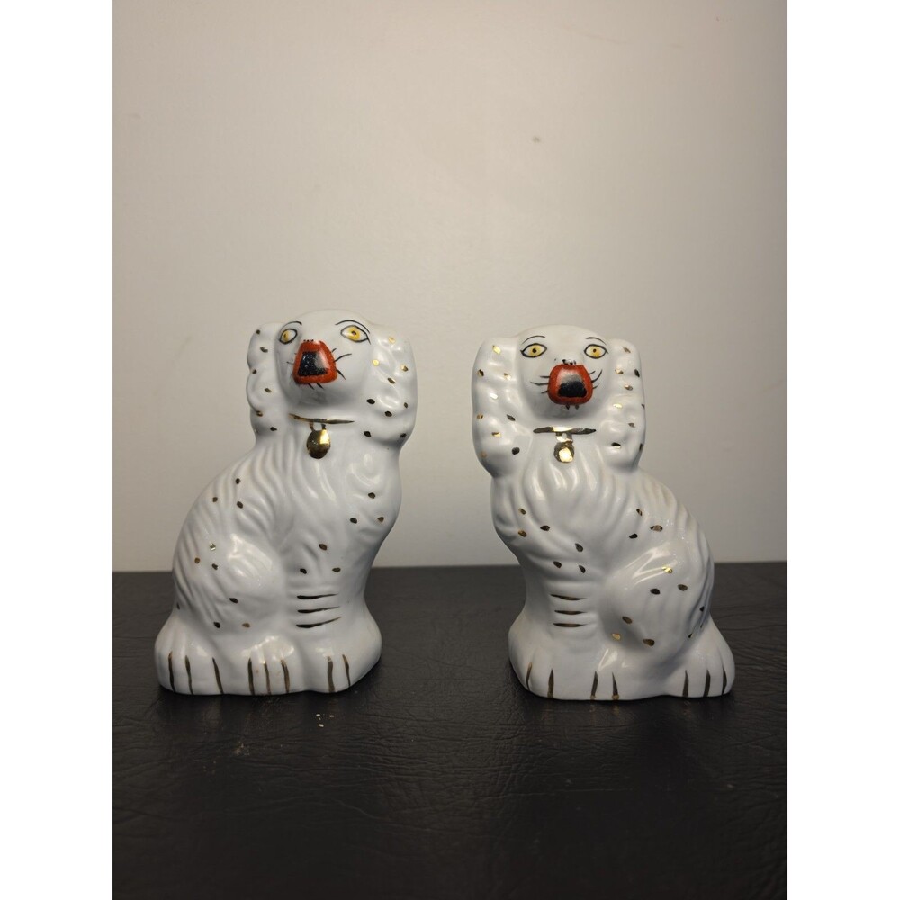 VTG Reproduction Staffordshire Style King Charles 6.5" Spaniel Dog Figurines 2